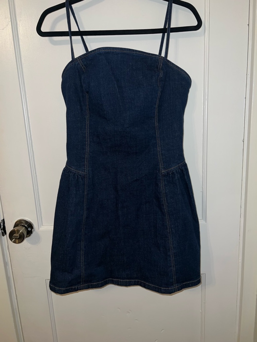 Abercrombie & Fitch Dark Blue Denim Mini Dress with Spaghetti Straps
